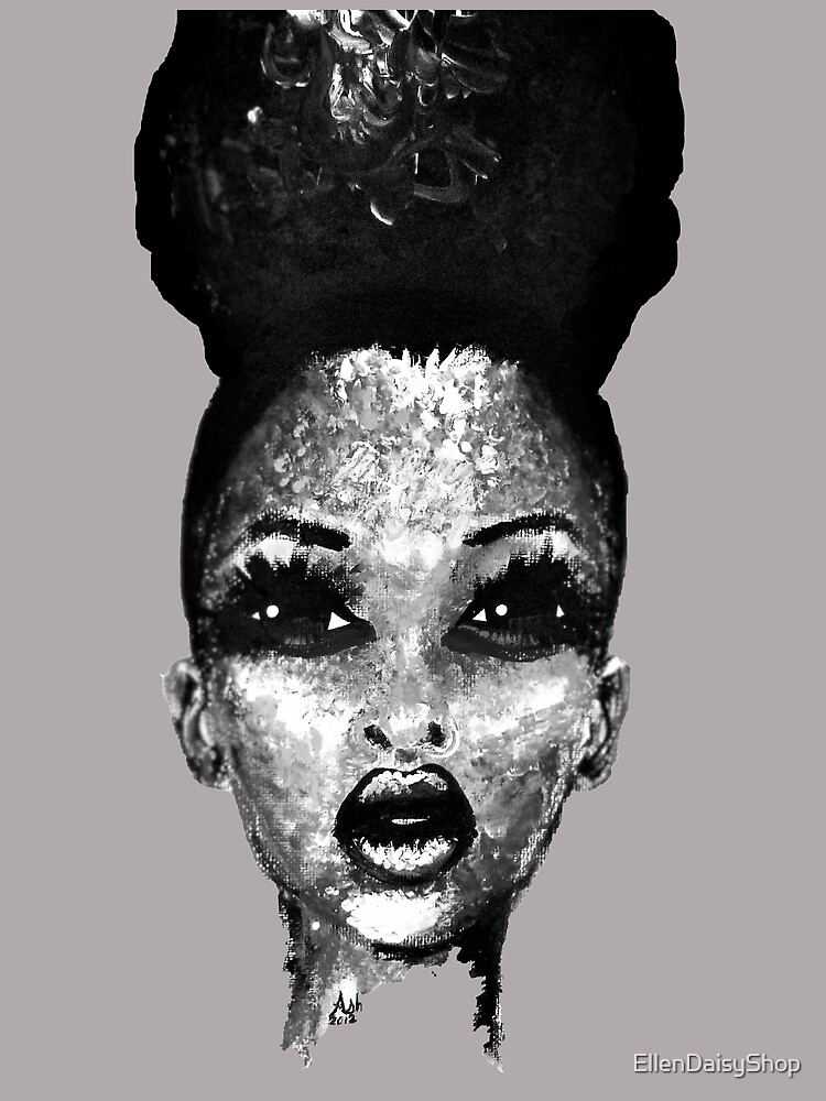 Positive Me Afro Puff Beauty Black And White by EllenDaisyShop