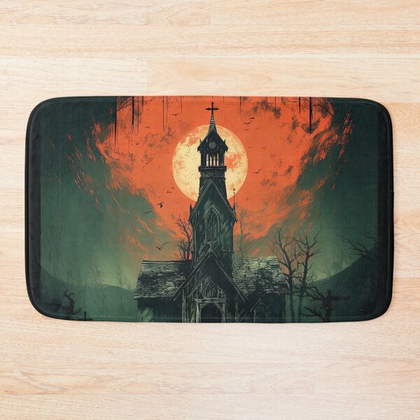 Item preview, A Haunted Church in Vintage Horror Movie Poster Style designed and sold by sμ (smew).
