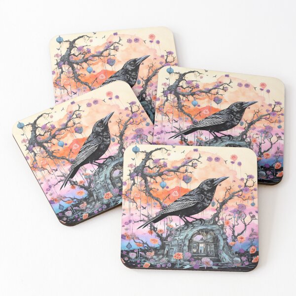 Item preview, “Mysterious Raven in Watercolor” designed and sold by Art-Vortex-fr.