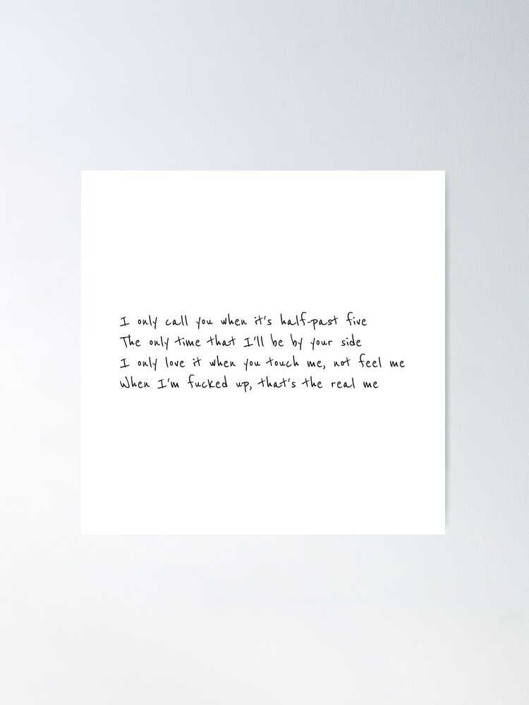 The Hills | Lyrics&quot; Poster by Basi- | Redbubble