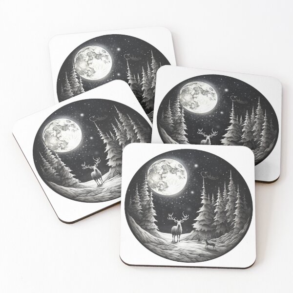 Item preview, A reindeer beneath the full moon designed and sold by MOA-trends.