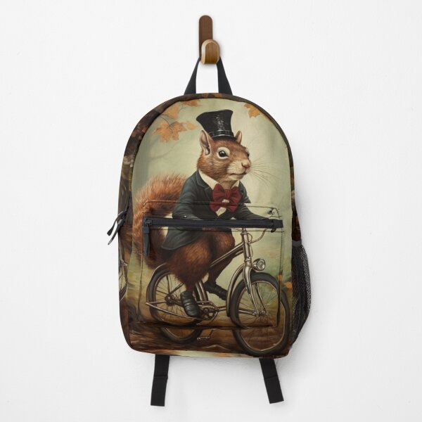 Item preview, Whimsical Victorian Dapper Monocle-Wearing Squirrel Riding A Bike Victorian Inspired Art designed and sold by CDC40.
