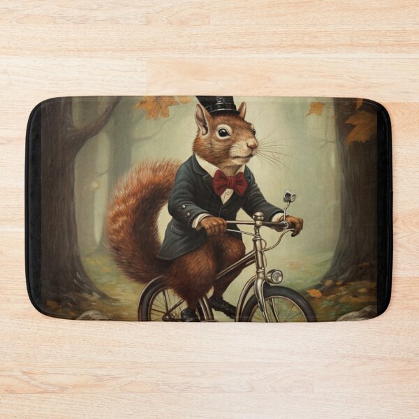 Item preview, Whimsical Victorian Dapper Monocle-Wearing Squirrel Riding A Bike Victorian Inspired Art  designed and sold by CDC40.