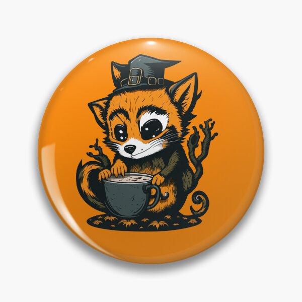 Item preview, Mapache adorable con sombrero en halloween con gran taza de café designed and sold by PETS ABC.