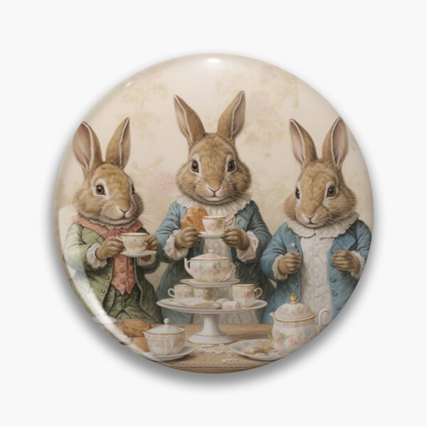 Item preview, Whimsical Victorian-style Rabbits Hosting A Tea Party Victorian Inspired Art  designed and sold by CDC40.