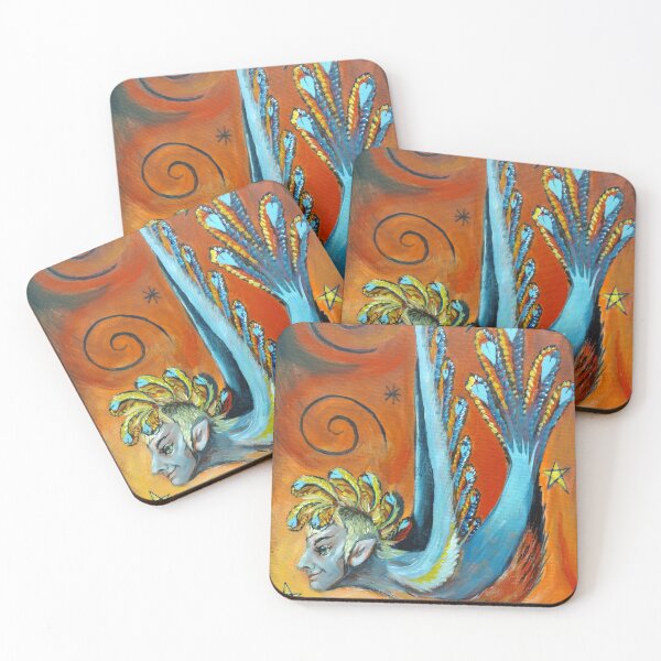 Item preview, Bird Man, acrylic painting designed and sold by RaineCastle.