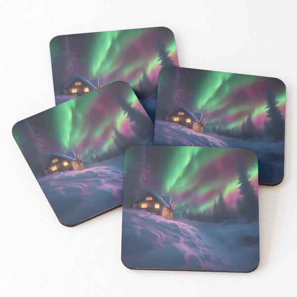 Item preview, Majestic Northern Lights in Snow designed and sold by ozdilh.