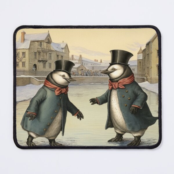 Item preview, Whimsical Victorian Penguins lce Skating Victorian Inspired Art  designed and sold by CDC40.