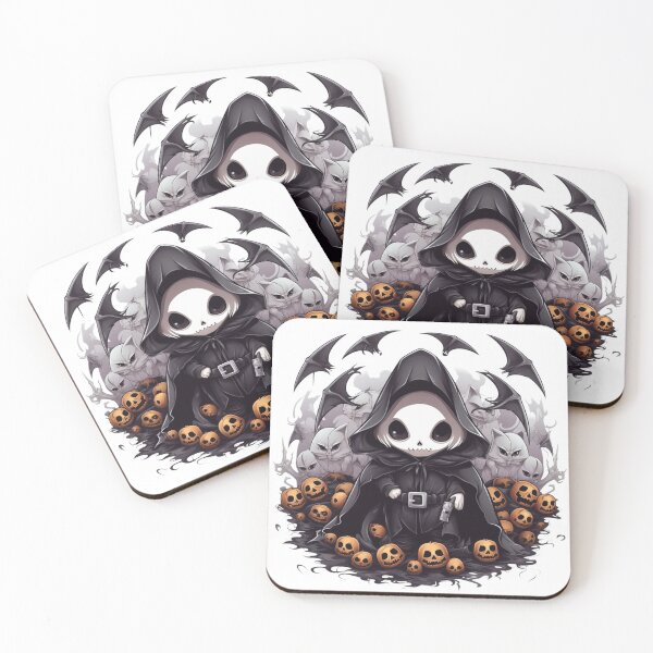 Item preview, Chibi Reaper's Scythe Halloween Tee - Cute Dark Fantasy Art designed and sold by Moisky Patterns.