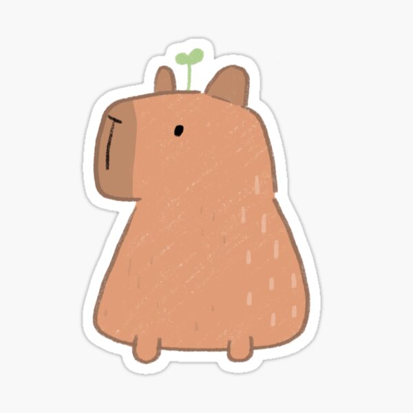 Cute funny capybara with a doughnut for capybara lovers Sticker for Sale  by Yarafantasyart in 2023