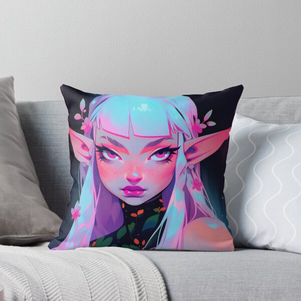 Item preview, Beautiful Pink Floral Elf Anime Girl designed and sold by bubblegoth.