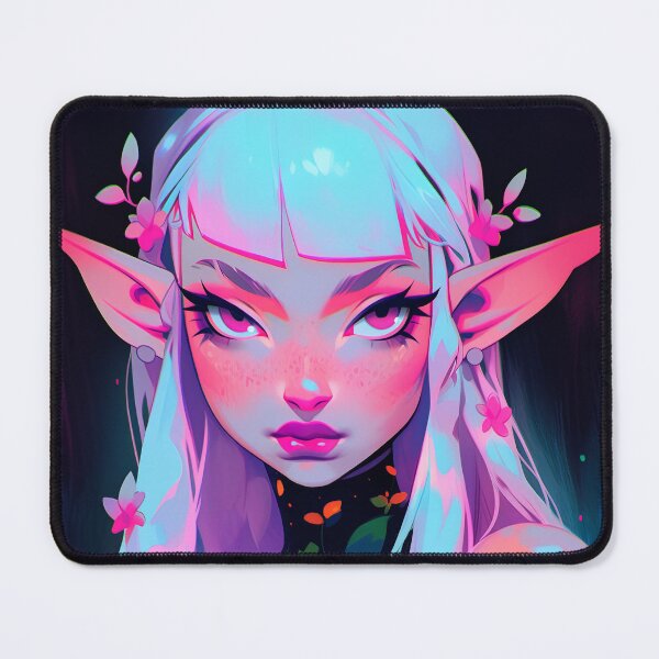 Item preview, Beautiful Pink Floral Elf Anime Girl designed and sold by bubblegoth.