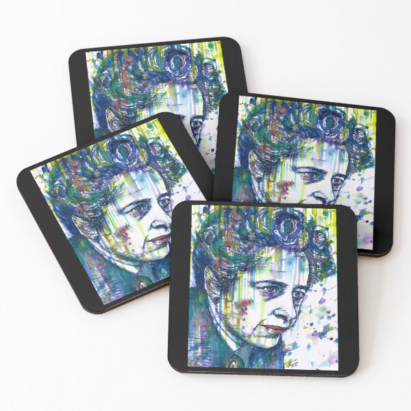 Item preview, HANNAH ARENDT watercolor and ink portrait designed and sold by EdwardSeaton.