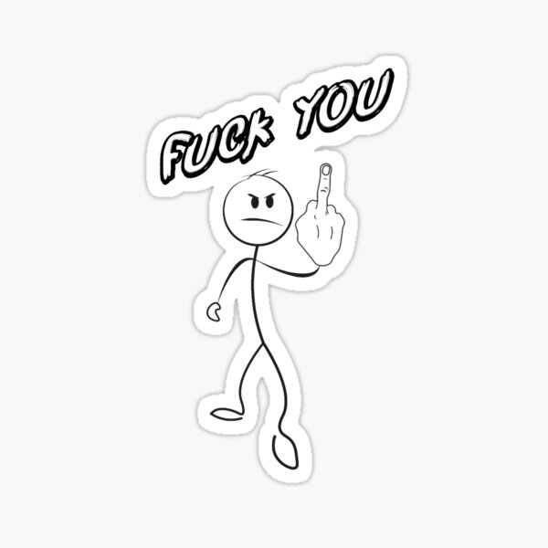 Funny stickman fuck you Sticker for Sale by Mr SS