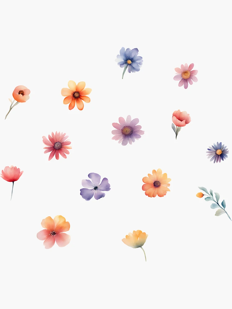 Mixed Pretty Flowers Stickers, Flower Cute Aesthetic Stickers