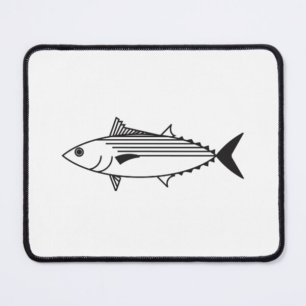 Item preview, Cute Bonito Fish in Black and White designed and sold by fruttidimare.