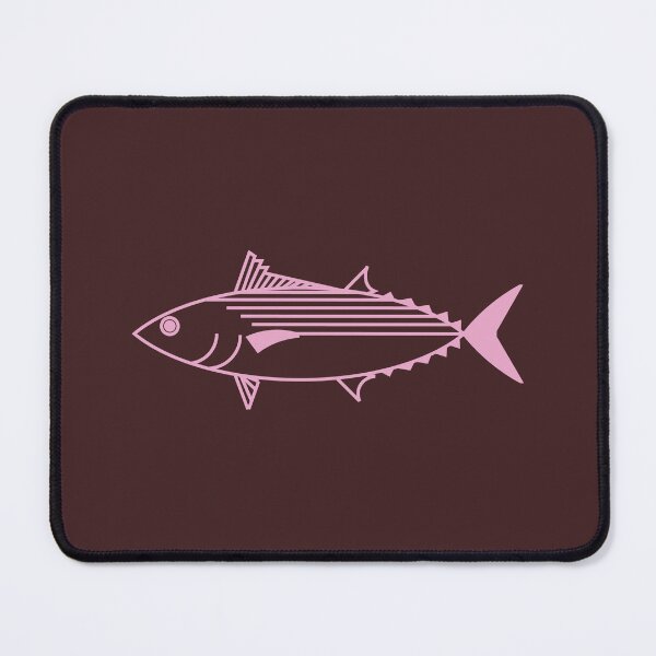 Item preview, Cute Bonito Fish in Pastel Pink on Maroon Brown designed and sold by fruttidimare.