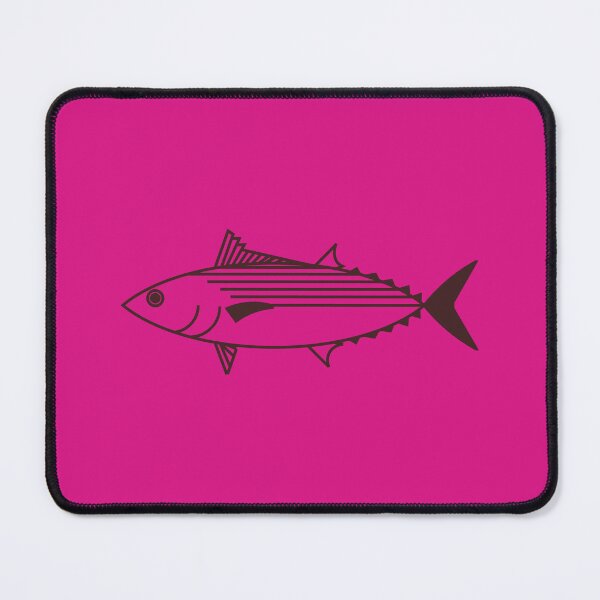 Item preview, Cute Bonito Fish in Maroon Brown on Hot Pink designed and sold by fruttidimare.