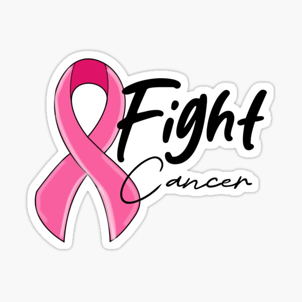 Cancer Awareness Ribbon With Positive Support Words  Sticker for Sale by  Rosemarie Guieb Designs