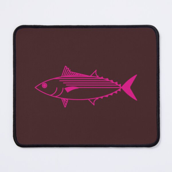 Item preview, Cute Bonito Fish in Hot Pink on Maroon Brown designed and sold by fruttidimare.