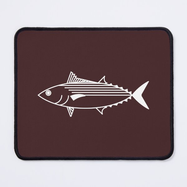 Item preview, Cute Bonito Fish in White on Maroon Brown designed and sold by fruttidimare.