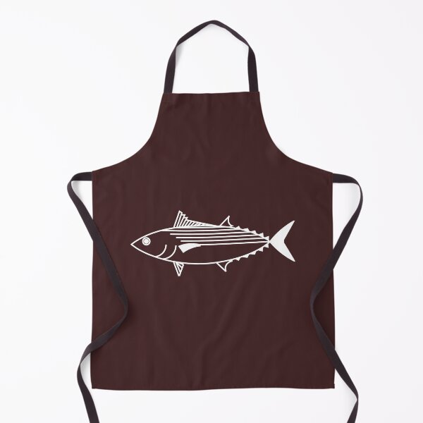 Item preview, Cute Bonito Fish in White on Maroon Brown designed and sold by fruttidimare.