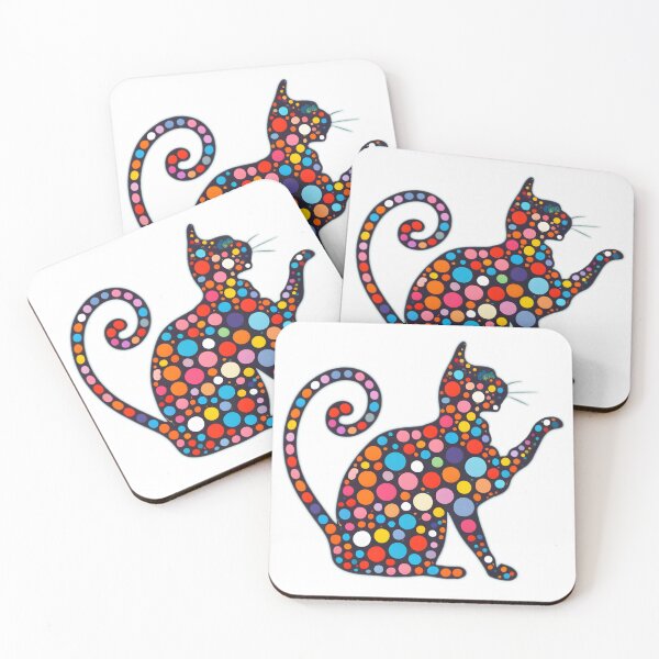 Item preview, Mosaic Meow: Colorful Dot Silhouette Cat Design for Pet Lovers designed and sold by Pixel-Pantry.