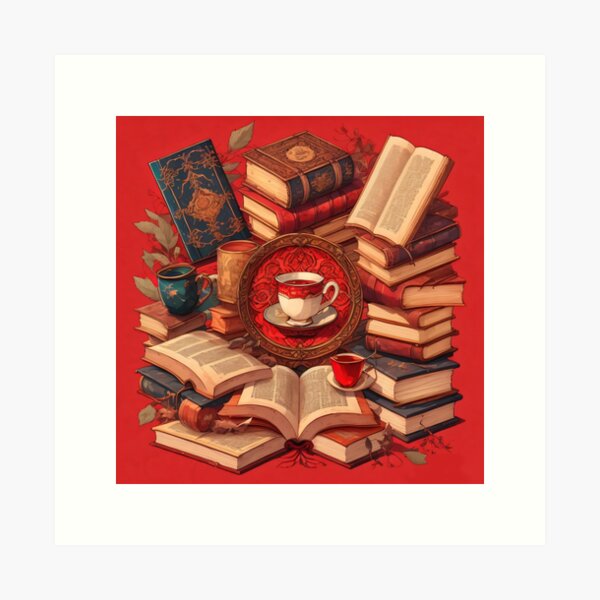 Item preview, Books and Tea designed and sold by SoftLivingCore.