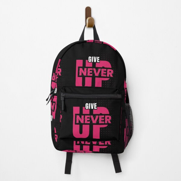 Item preview, Black white and pink Typography Never give up designed and sold by Whisky1111.