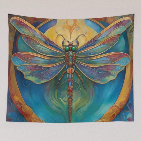 Item preview, Dragonfly Art Nouveau Painting designed and sold by druidwolfart.