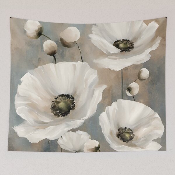 Item preview, Alabaster Poppies II White Poppy Floral Art designed and sold by Glimmersmith.