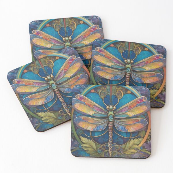 Item preview, Dragonfly Art Nouveau Painting designed and sold by druidwolfart.