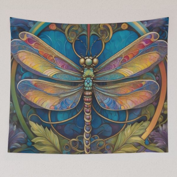 Item preview, Dragonfly Art Nouveau Painting designed and sold by druidwolfart.