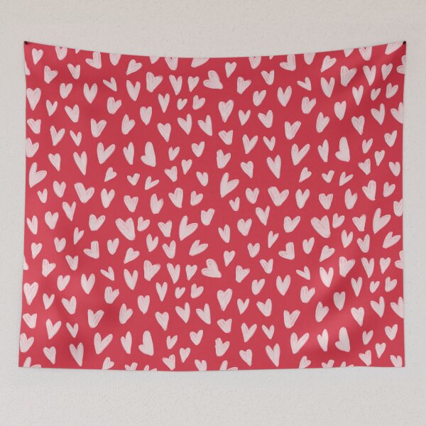 Item preview, White hearts pattern and red background designed and sold by AnaTZ.