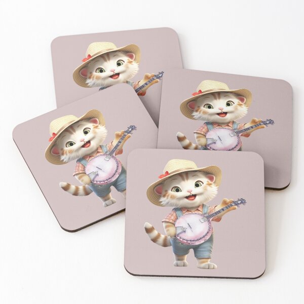 Item preview, Cat and banjo designed and sold by Artbellachi.