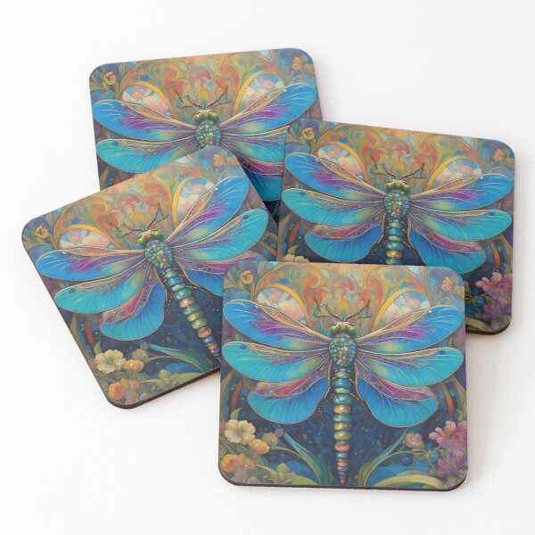 Item preview, Dragonfly Art Nouveau Painting designed and sold by druidwolfart.