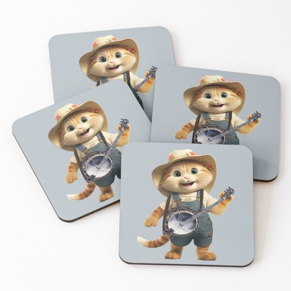 Item preview, Cat and banjo with hat designed and sold by Artbellachi.