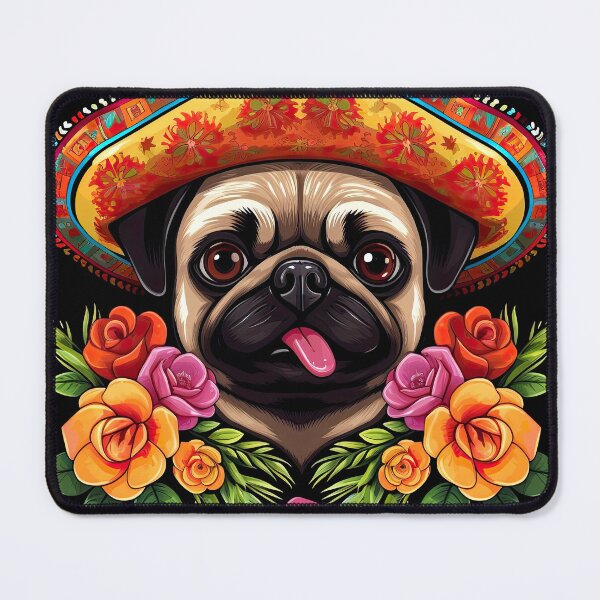 Item preview, Pug Dog Wearing Mexican Sombrero designed and sold by eyestetix.