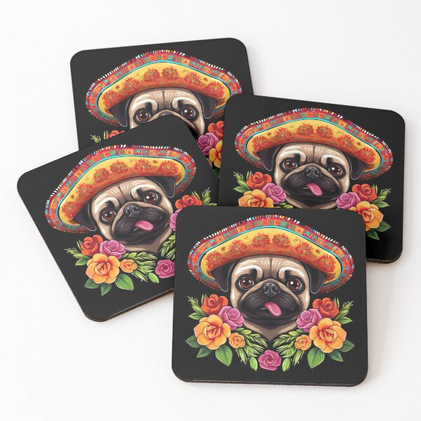 Item preview, Pug Dog Wearing Mexican Sombrero designed and sold by eyestetix.