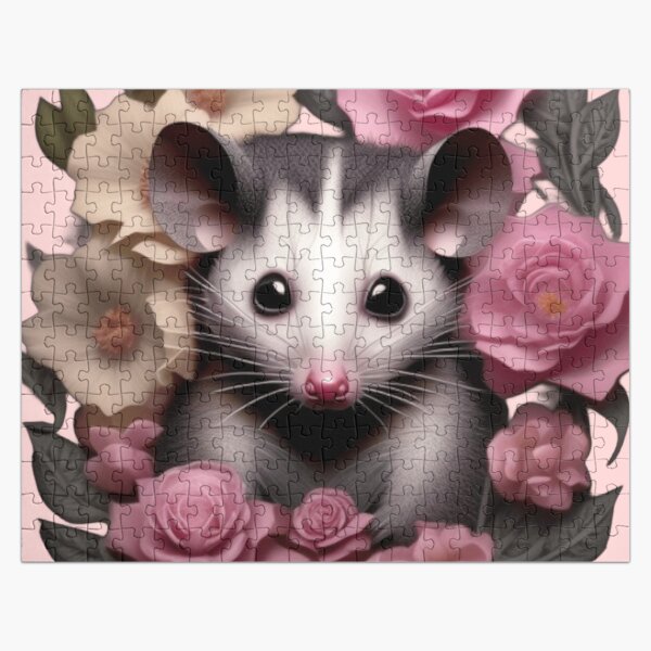 Artikel-Vorschau von Süßes Opossum mit Blumenmuster, designt und verkauft von Roxburylane.