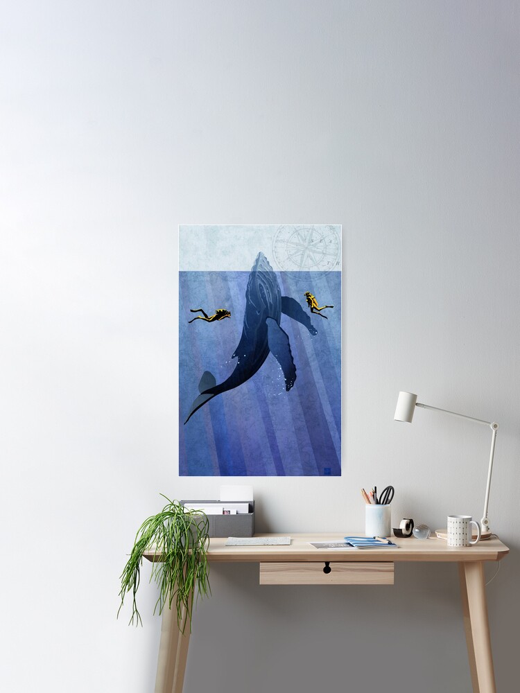 Stupell Underwater Scuba Diver & Whale Friends Wall Plaque Art by