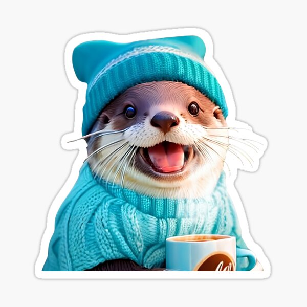 Artikel-Vorschau von Fröhlicher Otter mit Strickkleidung gekleidet, designt und verkauft von FatBirdie.