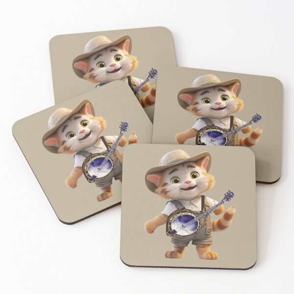 Item preview, Cat and banjo country music designed and sold by Artbellachi.