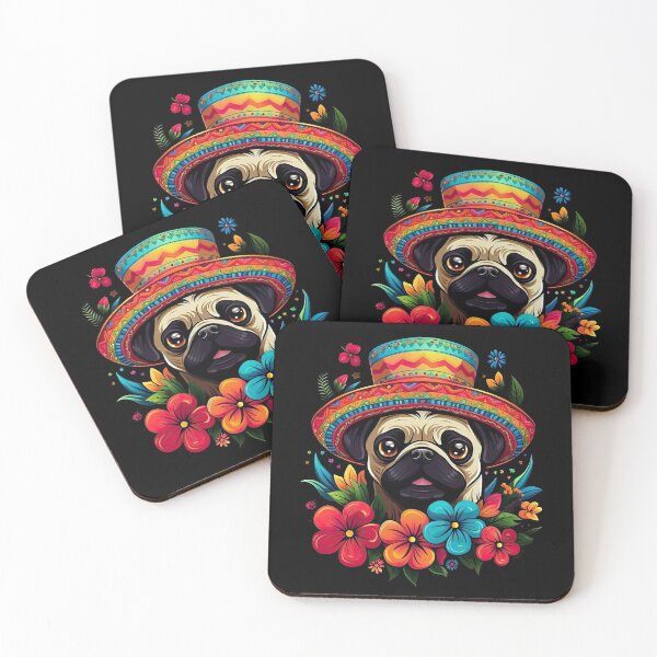 Item preview, Pug Dog Wearing Mexican Sombrero 3 designed and sold by eyestetix.