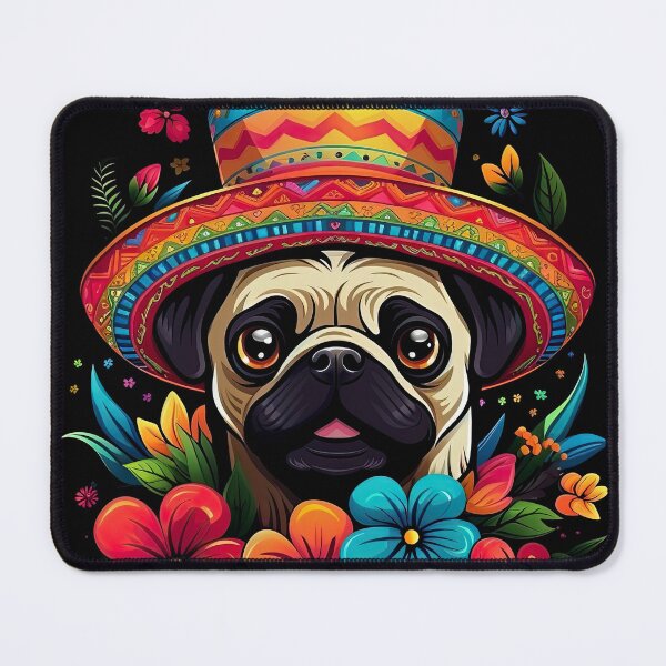 Item preview, Pug Dog Wearing Mexican Sombrero 3 designed and sold by eyestetix.