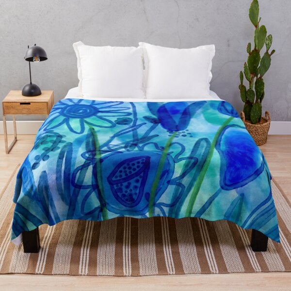 Artikelvorschau, Blaue Aquarellblumen entworfen und verkauft von Leanne Morin.