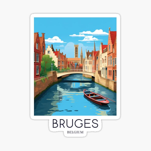 Item preview, A Pop Art Travel Print of Bruges - Belgium  designed and sold by StudioRedKoala.