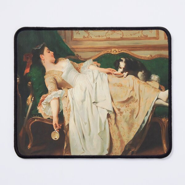 Item preview, Woman and Dog Portrait, Vintage Wall Art designed and sold by vintagevivian.