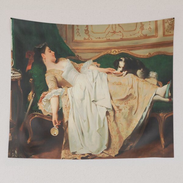 Item preview, Woman and Dog Portrait, Vintage Wall Art designed and sold by vintagevivian.