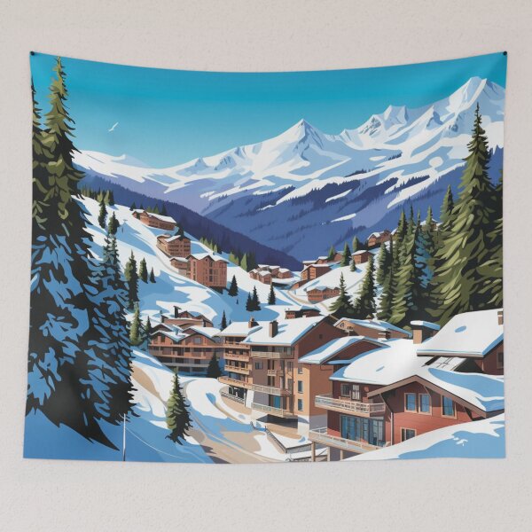 Item preview, A Pop Art Travel Print of Courchevel - France  designed and sold by StudioRedKoala.